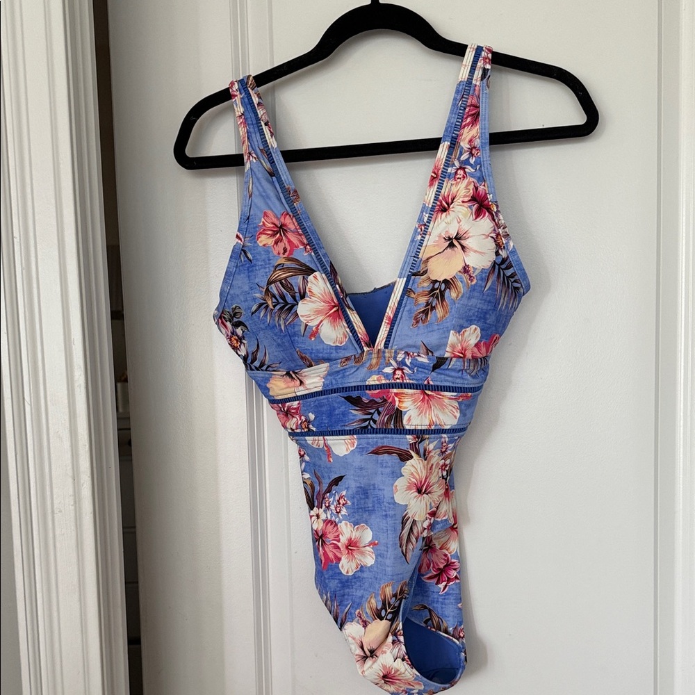 Blue Floral One-Piece Swimsuit Bran New